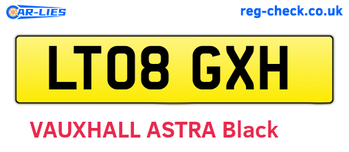 LT08GXH are the vehicle registration plates.