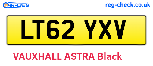LT62YXV are the vehicle registration plates.