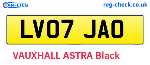 LV07JAO are the vehicle registration plates.