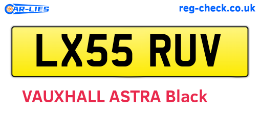 LX55RUV are the vehicle registration plates.