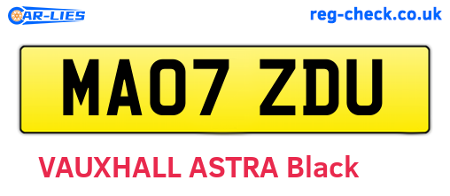 MA07ZDU are the vehicle registration plates.