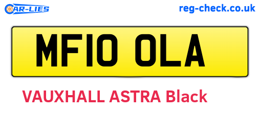 MF10OLA are the vehicle registration plates.