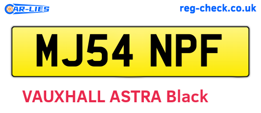 MJ54NPF are the vehicle registration plates.