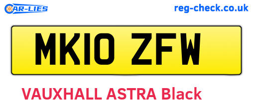 MK10ZFW are the vehicle registration plates.