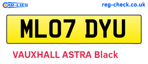 ML07DYU are the vehicle registration plates.