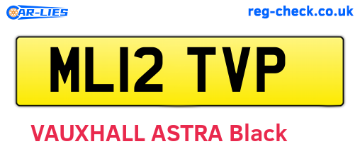 ML12TVP are the vehicle registration plates.