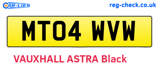 MT04WVW are the vehicle registration plates.