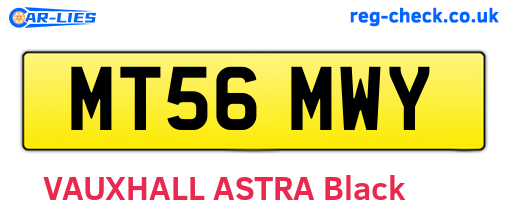 MT56MWY are the vehicle registration plates.