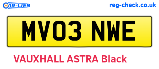MV03NWE are the vehicle registration plates.