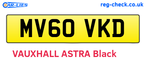 MV60VKD are the vehicle registration plates.