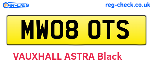 MW08OTS are the vehicle registration plates.