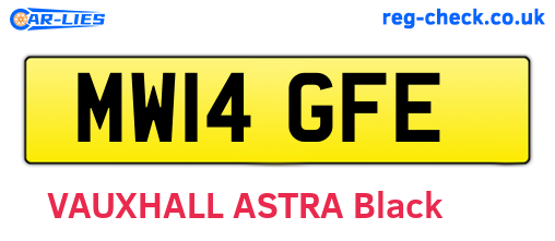 MW14GFE are the vehicle registration plates.