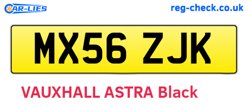 MX56ZJK are the vehicle registration plates.