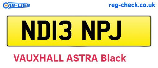 ND13NPJ are the vehicle registration plates.