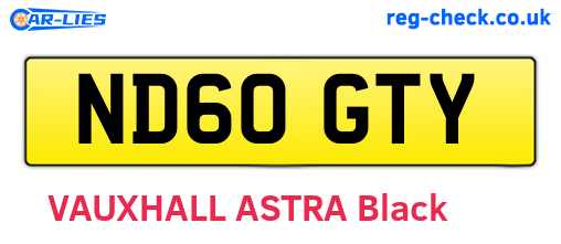ND60GTY are the vehicle registration plates.
