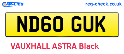 ND60GUK are the vehicle registration plates.