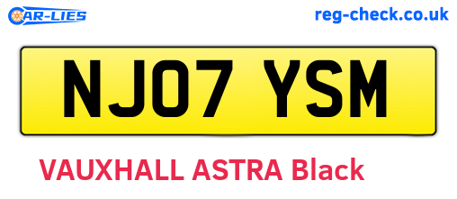 NJ07YSM are the vehicle registration plates.