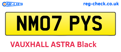 NM07PYS are the vehicle registration plates.