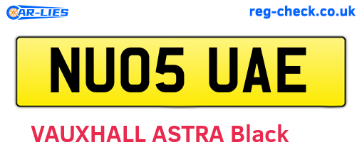 NU05UAE are the vehicle registration plates.