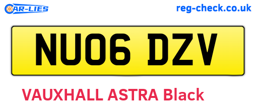 NU06DZV are the vehicle registration plates.