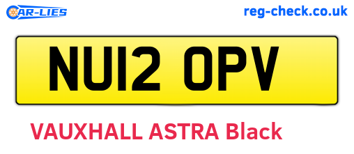 NU12OPV are the vehicle registration plates.