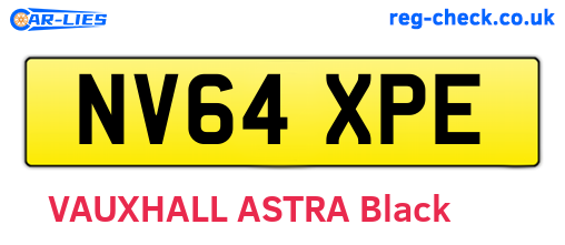 NV64XPE are the vehicle registration plates.