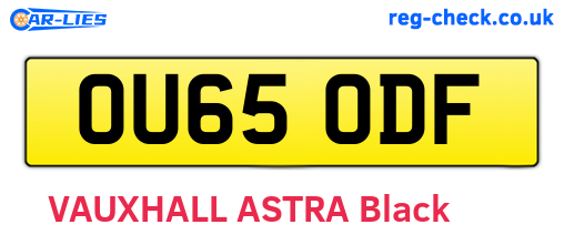 OU65ODF are the vehicle registration plates.