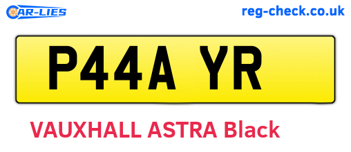 P44AYR are the vehicle registration plates.