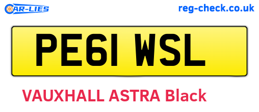 PE61WSL are the vehicle registration plates.
