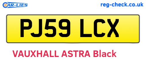 PJ59LCX are the vehicle registration plates.