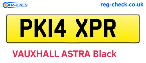 PK14XPR are the vehicle registration plates.