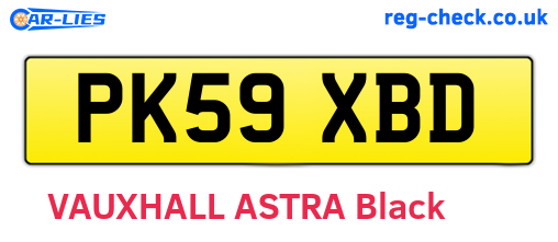 PK59XBD are the vehicle registration plates.