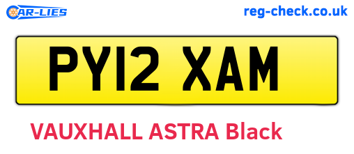 PY12XAM are the vehicle registration plates.