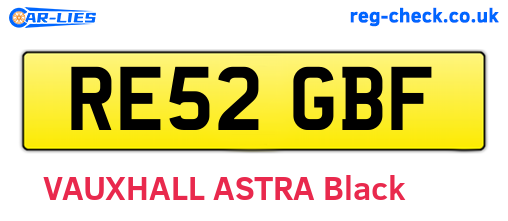 RE52GBF are the vehicle registration plates.