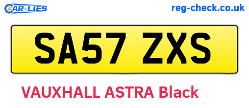 SA57ZXS are the vehicle registration plates.