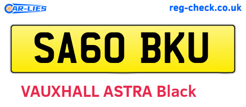 SA60BKU are the vehicle registration plates.