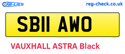 SB11AWO are the vehicle registration plates.