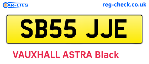 SB55JJE are the vehicle registration plates.