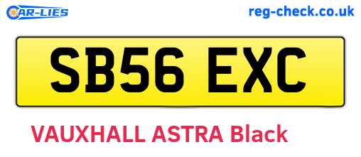 SB56EXC are the vehicle registration plates.