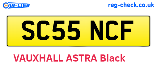 SC55NCF are the vehicle registration plates.