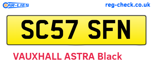 SC57SFN are the vehicle registration plates.