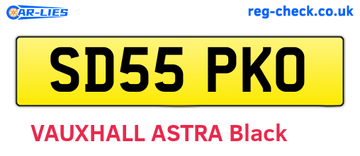 SD55PKO are the vehicle registration plates.