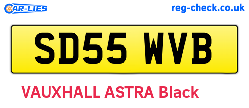 SD55WVB are the vehicle registration plates.