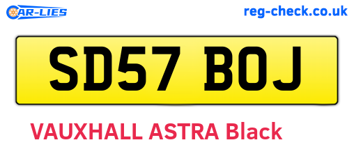 SD57BOJ are the vehicle registration plates.