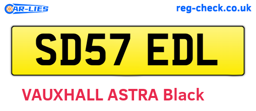 SD57EDL are the vehicle registration plates.
