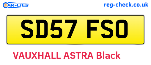 SD57FSO are the vehicle registration plates.