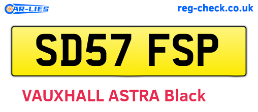 SD57FSP are the vehicle registration plates.