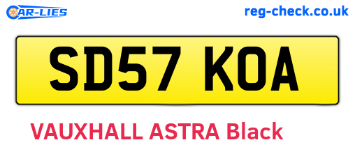 SD57KOA are the vehicle registration plates.