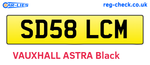SD58LCM are the vehicle registration plates.
