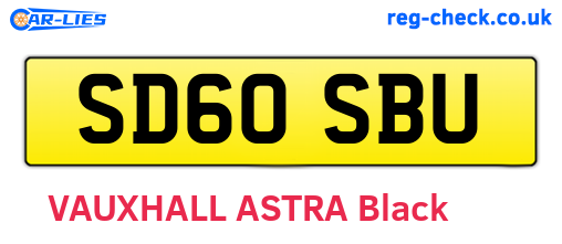 SD60SBU are the vehicle registration plates.